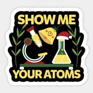 Chemistry Atom Christmas Sticker